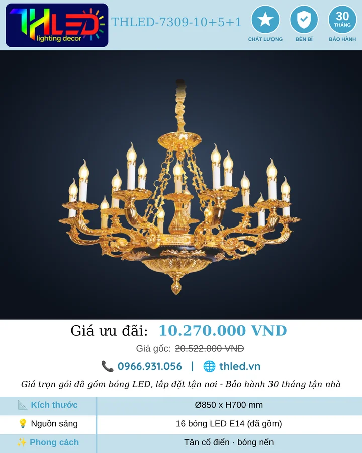 Đèn chùm THLED-7309-10+5+1