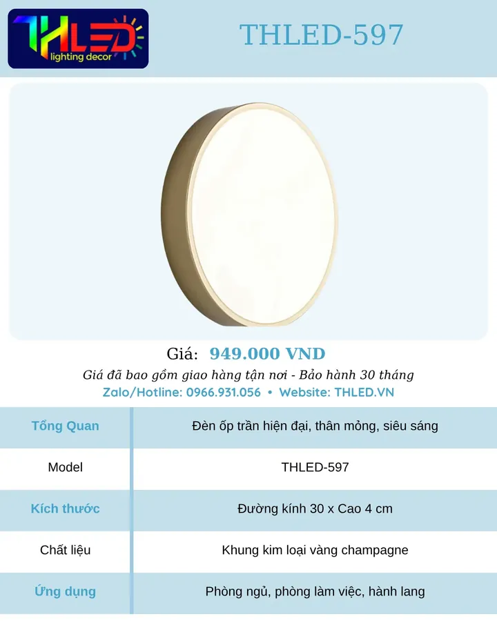 Đèn ốp trần THLED-597