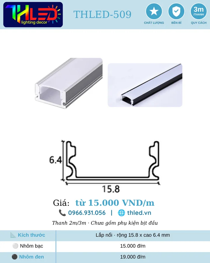 Nhôm profile THLED-509