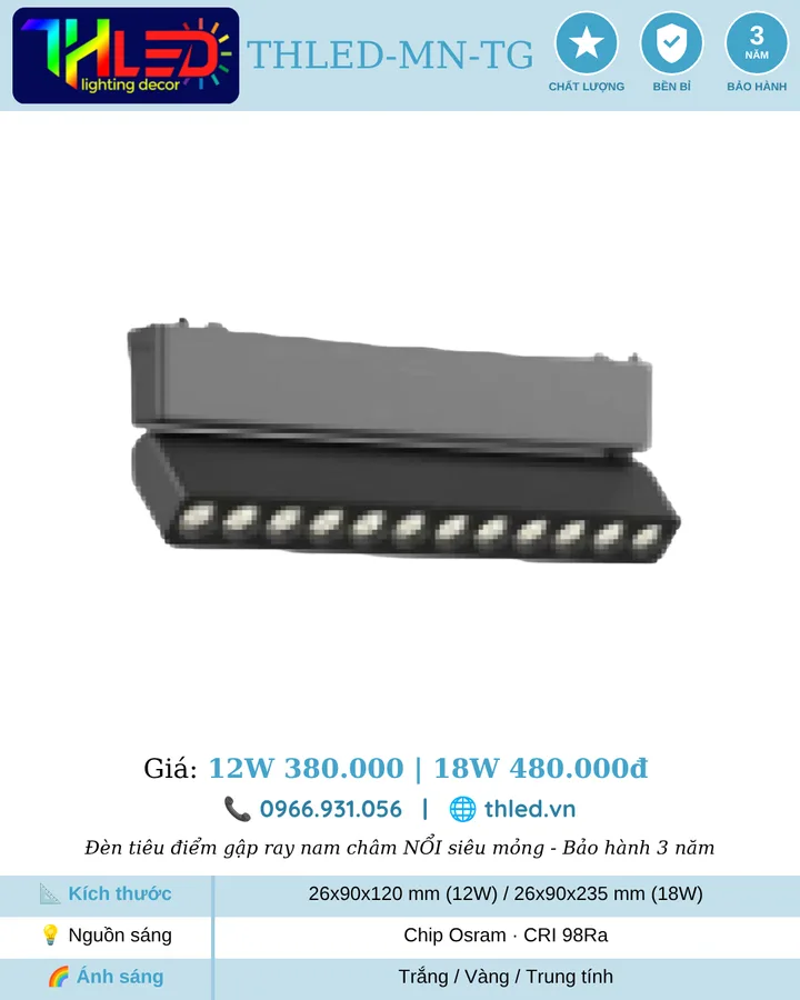 Tiêu điểm gập nam châm nổi THLED-MN-TG